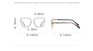 Gafas graduadas ópticas antiluz azul para mujer, montura Molar abierta, cadena de Metal, bisagra de resorte, Ojo de Gato, monturas de ojo de gato - Product Image 4
