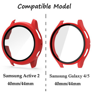 Pour <span class=keywords><strong>Samsung</strong></span> Galaxy <span class=keywords><strong>Watch</strong></span> 8 7 6 5 4 <span class=keywords><strong>Active</strong></span> <span class=keywords><strong>2</strong></span> 44mm 40mm <span class=keywords><strong>2</strong></span> en 1 PC Coque de protection intégrale + Protection d'écran en verre - Product Image 3