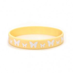 Bracelet en silicone à motif papillon, bracelet en caoutchouc imprimé avec logo et informations, étanche, promotionnel - Product Image 5