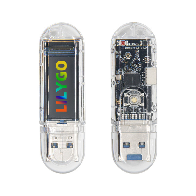 LILYGO T-Dongle-C5 ESP32-C5 Development Board Dual-band Wi-Fi 0.96-inch IPS LCD USB Dongle 16MB Flash 8MB PSRAM TF Card Support