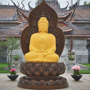 エレガントで大規模な伝統的な宗教的スタイルの仏像Guanyin環境に優しいグラスファイバー彫刻手作りクラフト - Product Image 1