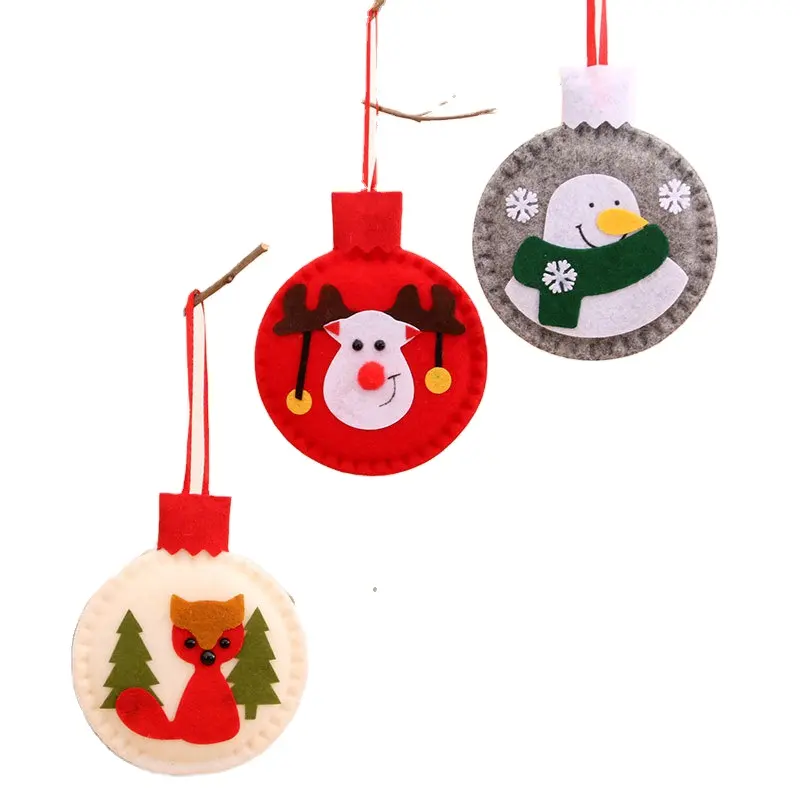 Felt Christmas Ornament Faces, Reindeer, Santa Claus, Gingerbread Man, Snowman