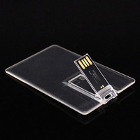 Carte transparente clé USB personnalisée U clé Flash carte cadeau d'affaires 32gb 64gb clé USB avec logo Memorias Flash Usb 2.0