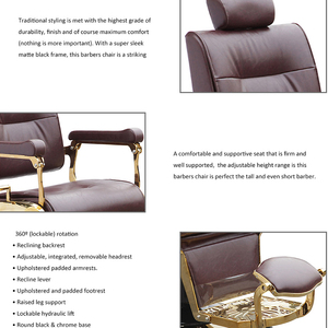 Salon de coiffure équipement de salon de coiffure chaises de cheveux de coupe antique chaises de rasage rétro - Product Image 6
