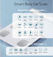Balance WIFI Revêtement ITO Affichage LED à lecture portable 8 électrodes Impédance Moniteur de santé corporelle Salle de bain Balance de graisse corporelle intelligente
