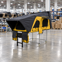 Tente de toit rigide en aluminium Desert Khaki Bi Fold pour 4 personnes, pour camping en SUV 4x4