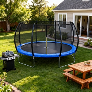 <span class=keywords><strong>Trampoline</strong></span> d'extérieur pour enfants <span class=keywords><strong>le</strong></span> plus vendu avec filet <span class=keywords><strong>de</strong></span> sécurité et couverture <span class=keywords><strong>de</strong></span> ressort pour un équipement <span class=keywords><strong>de</strong></span> jeu sécurisé dans <span class=keywords><strong>le</strong></span> <span class=keywords><strong>jardin</strong></span> - Product Image 3