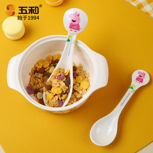 Wuhe Peppa Pig Melamine Spoon Fork Set For Kids 1-2 Years Bpa Free Feeding Training Utensils - Product Image 3