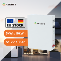 Sistema de Almacenamiento de Energía Doméstico Híbrido de Pared con Batería LiFePO4 de 51.2V 100Ah 5kWh 10kWh, Compatible con CAN Solar BMS, en Stock en Alemania
