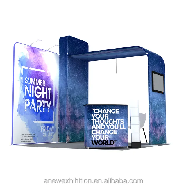 Aluminum Tube Tension Fabric Display 3x3 Standard Booth Exhibition Booth Wholesale Portable Printing OEM