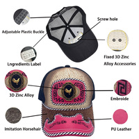 Gorra de Béisbol Unisex con Logo 3D de Metal Estilo Occidental, Estampado en Serigrafía, Cierre a Presión, Moderna, de Mezclilla, Lona, Jersey y Malla para Exteriores