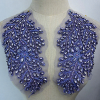 Applique en dentelle à strass en verre tridimensionnelle, brodée à la main, 18 couleurs, pour robe de mariée, haute couture, bricolage, vêtements, diamant