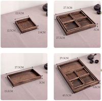 Plateau de service en bois amovible, plateau de rangement en bois multi-compartiments pour noix, bonbons et service à thé, plateau décoratif rustique pour la maison, la table et les fêtes