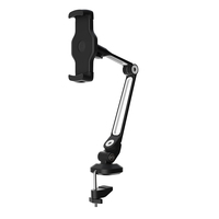 Support de tablette Ledetech en alliage d'aluminium à bras longs réglables, support de téléphone et tablette à clipser sur table