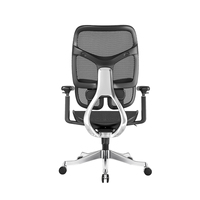 Chaise de bureau ergonomique à dossier en maille ouverte, soutien lombaire dynamique, accoudoirs 5D en PU, hauteur réglable, base coulissante pour le bureau