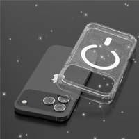 Étui de téléphone Transparent magnétique clair paillettes TPU PC étui de téléphone pour iPhone 17 Pro Max 17 Air antichoc résistant aux chutes