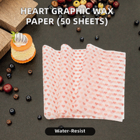Feuilles de papier sulfurisé biodégradable, résistantes à la graisse et aux hautes températures, avec motif cœur, pour bonbons, sandwichs et pain