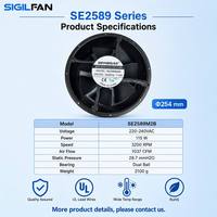 SIGILFAN 254x89mm EC Axiallüfter 110-240V Kugellager Industrieller Kühllüfter Kunststoffblätter für Server- und Rechenzentrumkühlung