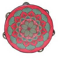 Tambour à main monocouche avec cymbales et clochettes