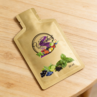 Emballage personnalisé en sachet de boisson énergétique liquide exotique, gel, en forme de bouteille, découpé à la forme, en mylar