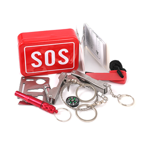 Camping Box Survival Box Oripower SOS First Aid Survival Gear Outdoor Camping Mini Metal First Aid Box Emergency Survival Tool Box