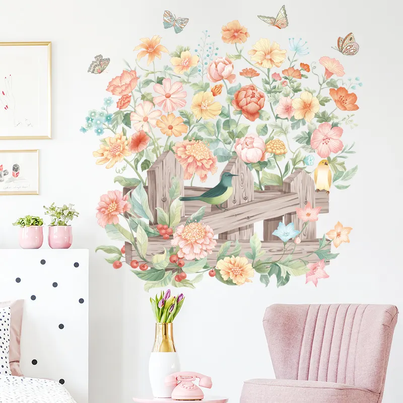 2022 new product flower wall sticker removable decorative painting, used for bedroom and living room background wall decoration