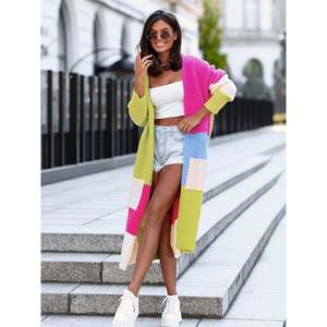 Cárdigan de manga larga con bloques de color, multicolor, talla S, ropa de mujer - Product Image 1