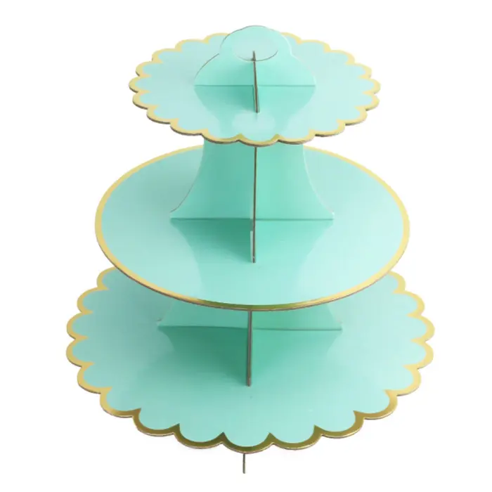 Round 3 Tier Green cupcake stand macaron display tree food display platter candy display stand