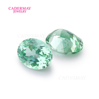 Cadermay Lab cultivé saphir vert menthe vert clair bleu océan pierres synthétiques en vrac avec des inclusions mineures pour la fabrication de bijoux