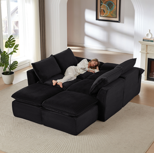 โซฟาผ้าลูกฟูกสไตล์โมเดิร์น สามารถประกอบเข้าด้วยกันได้อย่างอิสระ ให้ประสบการณ์การนั่งที่สะดวกสบาย - Product Image 5