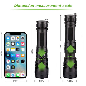 Đèn Pin USB Chiến Thuật Sạc Được Chống Nước Đèn Pin XHP50 LED Siêu Sáng Zoom Mạnh 18650 26650 - Product Image 2