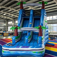 Château gonflable commercial en PVC avec toboggan, piscine, divertissement pour enfants, structure gonflable écologique
