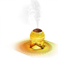Humidificateur créatif mini USB en forme de boule de cristal, éclairage ambiant RGB multicolore, fonction ultrasonique, capacité 0,5-1L pour le bureau