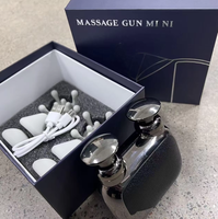 Yixuan Mini Tragbare Elektrische Faszienpistole mit 3 Stufen & 6 Massageköpfen Starke Vibration Tiefengewebe-Körpermassagepistole