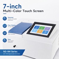 Espectrofotómetro UV-VIS Serie N2-N4, Espectrofotómetro UV-VIS de Laboratorio, Pantalla Táctil de 7 Pulgadas, Impresora Térmica Integrada, USB
