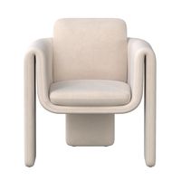 Fauteuil individuel moderne de luxe en velours crème, support de dessin technique CAO, service VIP 1-à-1, suivi de production