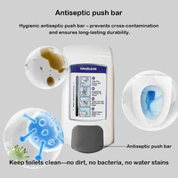 Distributeur manuel de désinfectant liquide pour les mains et les sièges de toilette, 450 ml, à commande par bouton-poussoir, pour hôtels et salles de bain, fixation murale