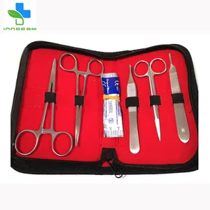 10 Piece Stainless Steel Training Suture Tool Kit/Set With Scalpel Handle and Blades Medical Student Dissecting Kit