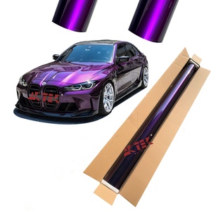 <span class=keywords><strong>Film</strong></span> vinyle pour voiture anti-décoloration à haute brillance Rouleau violet PET Métal <span class=keywords><strong>Twilight</strong></span> Purple <span class=keywords><strong>Film</strong></span> vinyle pour voiture PET Violet pour carrosserie complète PPF - Product Image 1