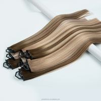 Extensiones de Cabello Humano Genius Weft, de Origen Ético, de un Solo Donante, 100% Virgen, con Cutícula Alineada, Puntas Gruesas, Mezcla Natural