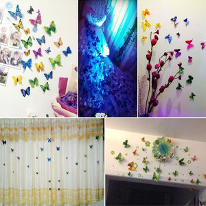 NX colorato PVC impermeabile simulazione farfalla 3d Stereon carta da parati adesivi adesivi per la stanza delle nozze decorazione della casa - Product Image 3