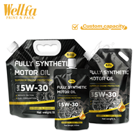Pochettes Doypack personnalisées en usine de 1L et 5L pour huile moteur, avec bec verseur, anti-fuite, pour recharge, avec poignée