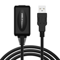 Cable de Extensión USB 2.0 Activo DFX de 5m, Cable Repetidor de Alta Velocidad Macho a Hembra con Chip Único para Impresora