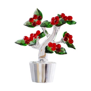 Mini Adorno de Árbol de Cristal con Hojas Rojas y Verdes, Decoración para el Hogar u Oficina, Regalo, Decoración de Planta de Cristal - Product Image 5