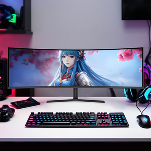 Moniteur de jeu incurvé sans cadre <span class=keywords><strong>34</strong></span> pouces 21:9, nouvelle génération, 144 Hz, résolution 3440x1440, pour ordinateur de bureau - Product Image 2