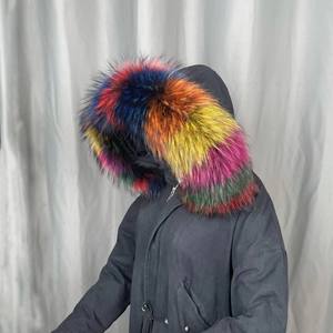 <span class=keywords><strong>Collar</strong></span> de piel de mapache de alta calidad, ropa con pelo de mapache cálido, de zorro real - Product Image 6