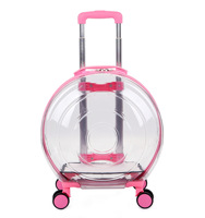 Nouvelle Arrivée Poussette pour Animaux de Compagnie en Plastique Acrylique Transparent avec Fermeture Éclair, Résistante à l'Eau, Écologique, Roues Semi-Circulaires Solides et Portables, Gain de Place