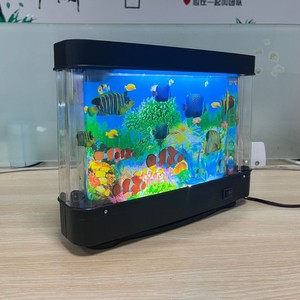 JSD 시뮬레이션 해양 전망 수족관 조명, 오션 스타일 시리즈 야간 조명, EU, US, UK, USB 사양의 미니 물고기 램프 - Product Image 6