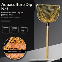 Jaring Ikan Kayu Solid Stainless Steel Gagang Kayu Jaring Nilon Cincin Ganda Jaring Halus Cepat Kering Model 028 Kedalaman 30m