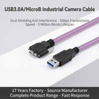 Câble d'extension USB 3.0A Micro B mâle ou femelle 10FT blindé haute vitesse 5 Gbps pour transfert de données pour caméra industrielle